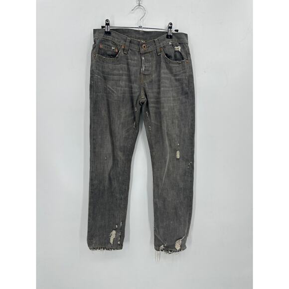 NSF Straight Slouchy Gray Distressed Denim Jeans Size 24 EUC - Picture 1 of 5